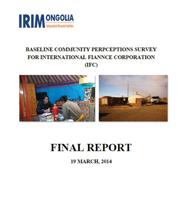 Baseline Community Perceptions Survey for International Finance Corporation – Final Report