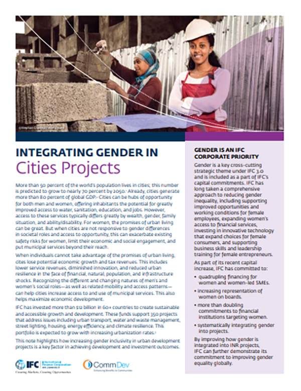 Integrating Gender in Cities Projects