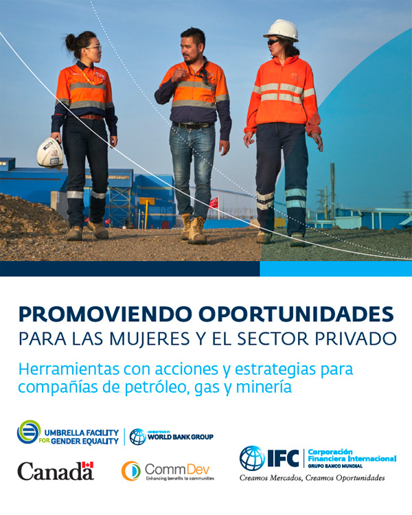 [Spanish Version] Promoviendo oportunidades para las mujeres y el sector privado: herramientas con acciones y estrategias paracompañías de petróleo, gas y minería