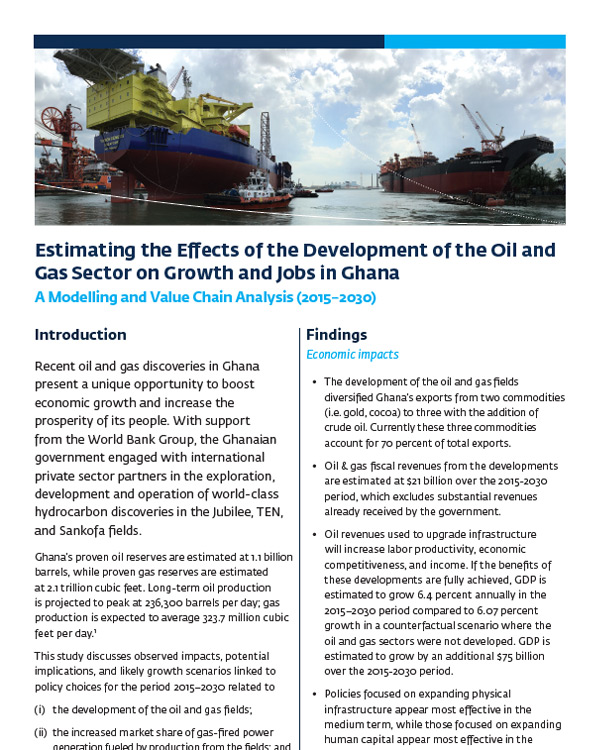 Estimating the Effects of the Development of the Oil and Gas Sector on Growth and Jobs in Ghana (2015–30): A Modelling and Value Chain Analysis