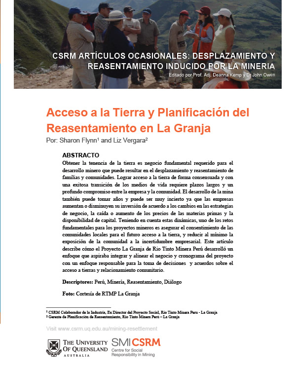 [Spanish Version] Acceso a la Tierra y Planificacion del Reasentamiento en La Granja